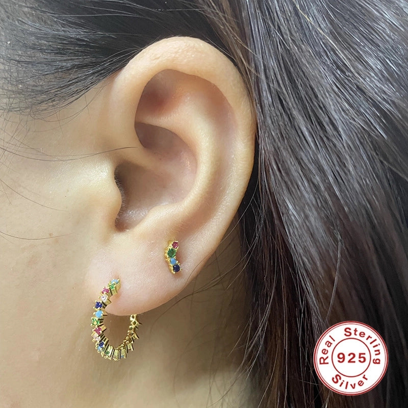 1 Pair 925 Sterling Silver Cartoon Earrings