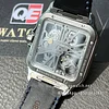 Cartier Santos Large Skeleton WHSA0015 Hand Wind Blue leather strap 40mm Super Clone
