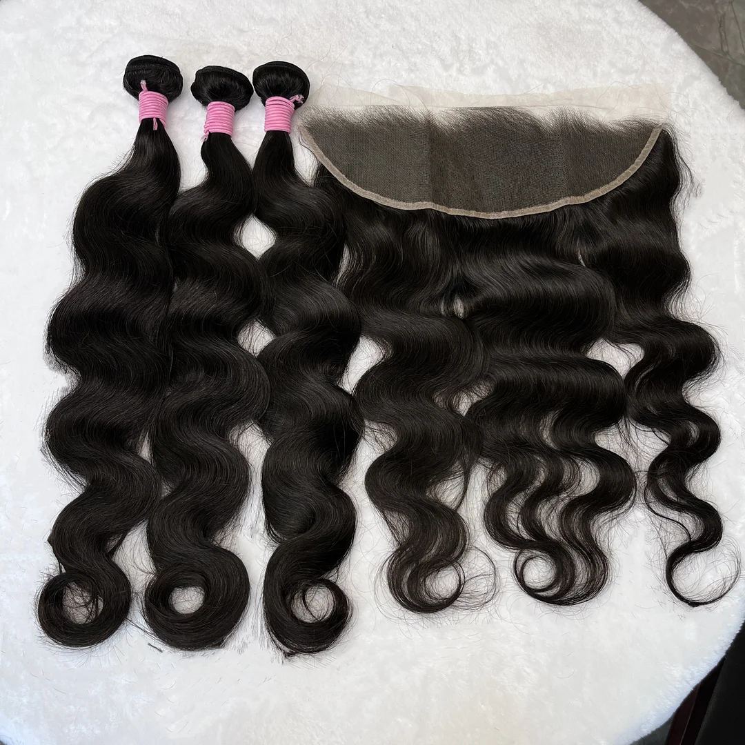 12A 3PCS + 13X4/13X6 HD Lace Frontal Body Wave 3Bundles With Invisible HD Lace Frontal