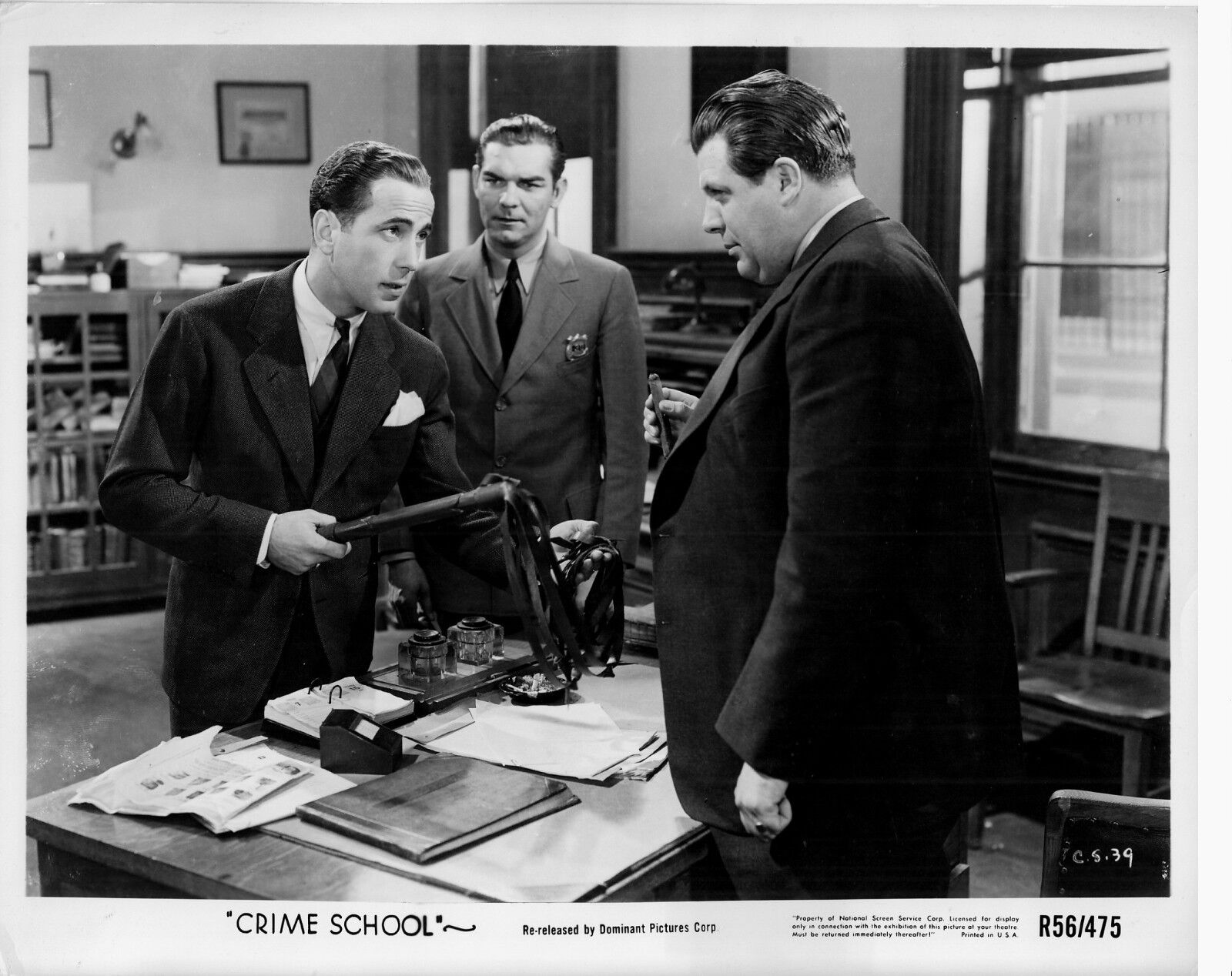 HUMPHREY BOGART vintage 1956 studio 8x10 CRIME SCHOOL original B/W CLOSEUP SCENE