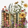 Books And Flowers-18CT Stamped Cross Stitch 50*50cm/19.69*19.69in