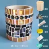 Glass Mosaic Art DIY Kit With Wood Pen Holder Square Crystal Mosaic Supplies Art Kit 