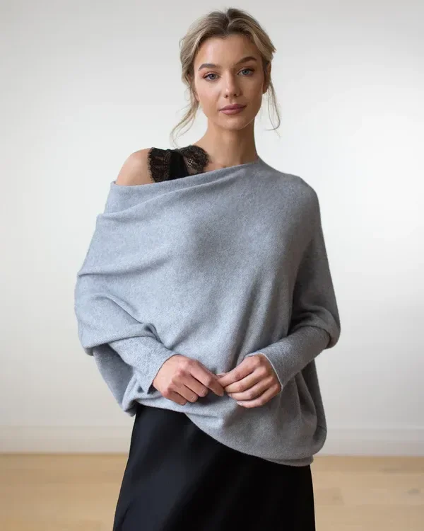 JAKI Asymmetric Draped Jumper (Buy 2 Free Shipping)