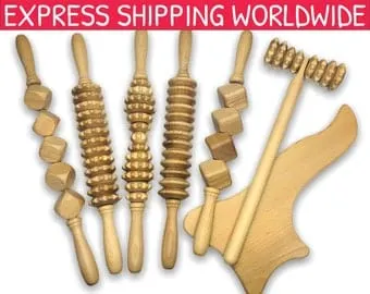 pornhint Pornhint MAX Massage Tools Set - Set for Anti Cellulite Maderotherapy - Wooden - Wood therapy - Maderoterapia