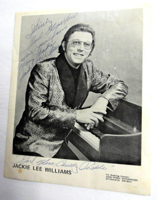 JACKIE LEE WILLIAMS Autographed 8 x 10 B&W Photo Poster painting 70's COUNTRY WESTERN Singer