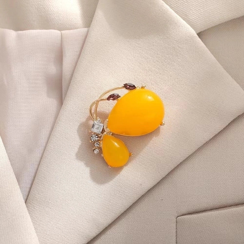 Fashion Pin Flower Alloy Plating Inlay Artificial Gemstones Pearl Women’S Brooches