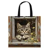 Cats-11CT DIY Stamped Cross Stitch Shopping Bag 40*40cm tapestrymarket