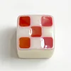 100PCS Lovely Flashing Painting Square Plaid Dice DIY Beads