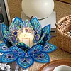 DIY Blue Lotus Diamond Painting Candle Holder