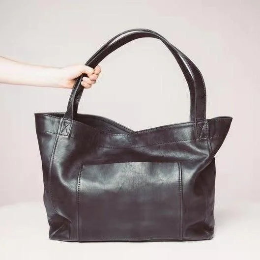 Women's  Vintage Oil-wax Pocket Soft Leather Hand Bill of Lading Shoulder Bag