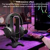 RGB Headset Stand with 2 USB Ports USB 2.0 Hub Headphone Shelf for Desk Display