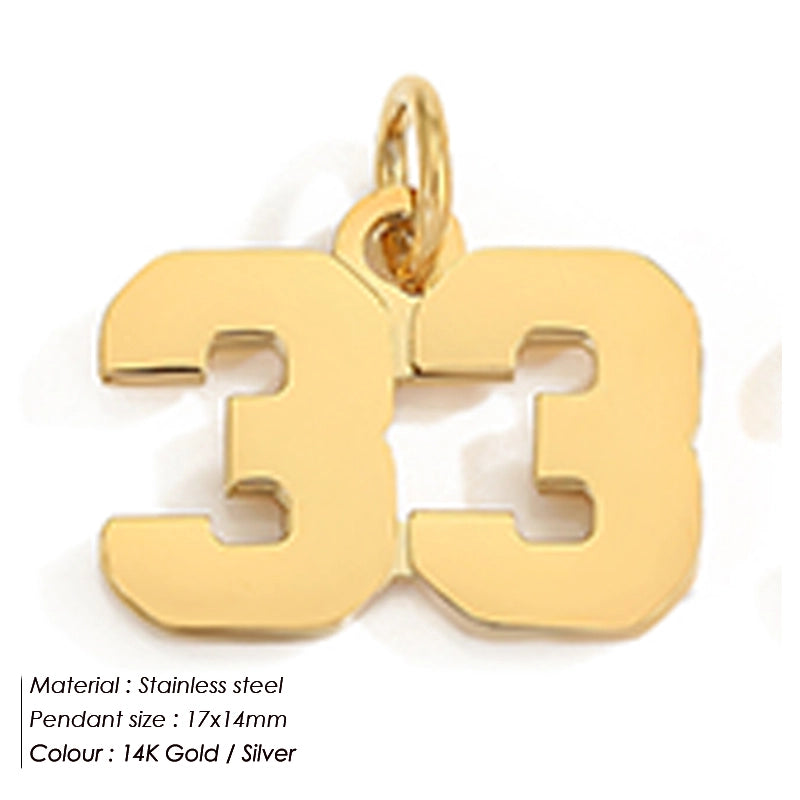 1 Piece 14*17mm 8 * 14mm 304 Stainless Steel 14K Gold Plated Number Pendant Jewelry Accessories