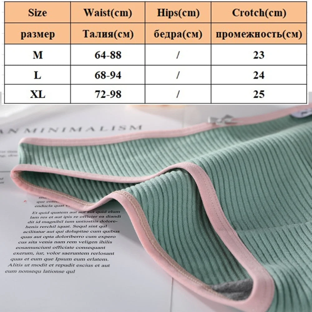 3PCS Women Cotton Underwear Panties Female Sexy Briefs Low Waist Pantys Set Seamless Solid Color Intimate Lingerie for Girl M-XL