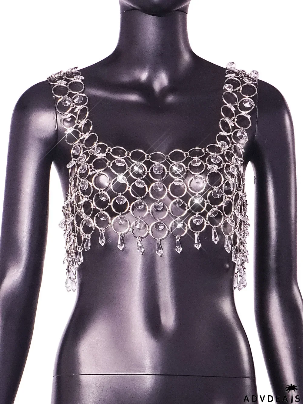 Summer Cutout Shiny Crystal Vest