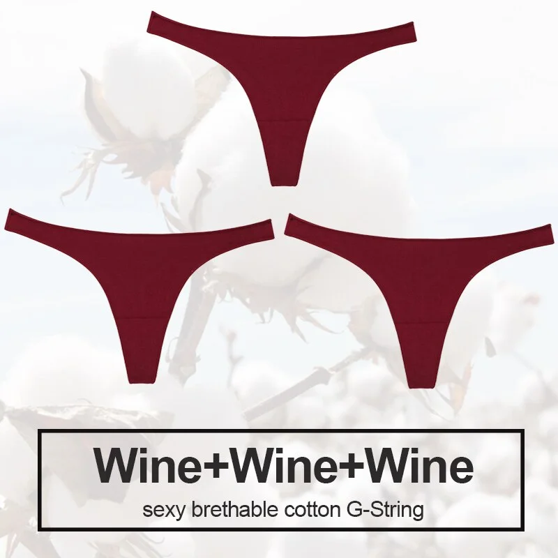 3PCS/Set Sexy Thong Women Panties Cotton Underwear Briefs Women G-String Female Underpants Lingerie Pantys Girls Femme Panties