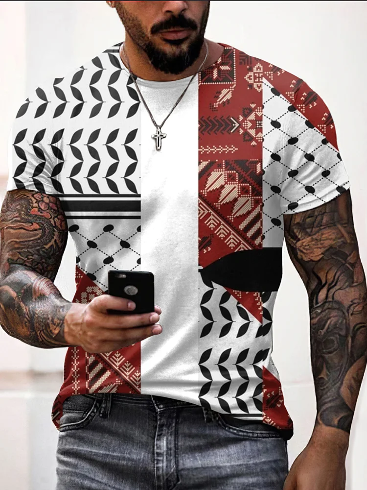 Men's We Are One World Tribal Print Casual T-Shirt