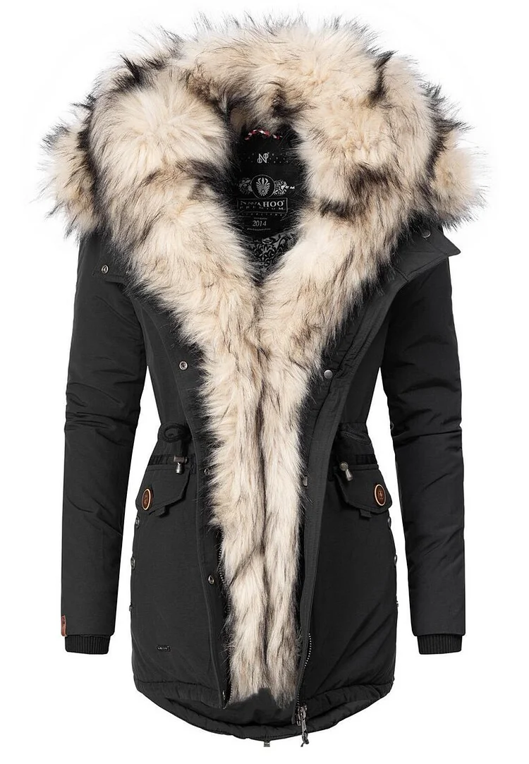 Ladies Winter Thicken Windproof Parka Beige