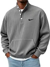 Men's Casual Versatile Stand Collar Sweatshirt With Large Pockets