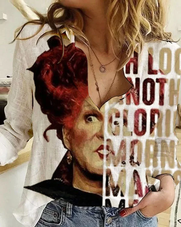Women's Halloween Print Loose Shirt