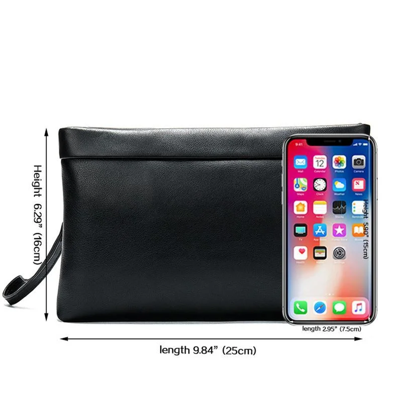 Mens Business Simple Style Chunky Envelope Mobile Phone Holder Clutch Bag
