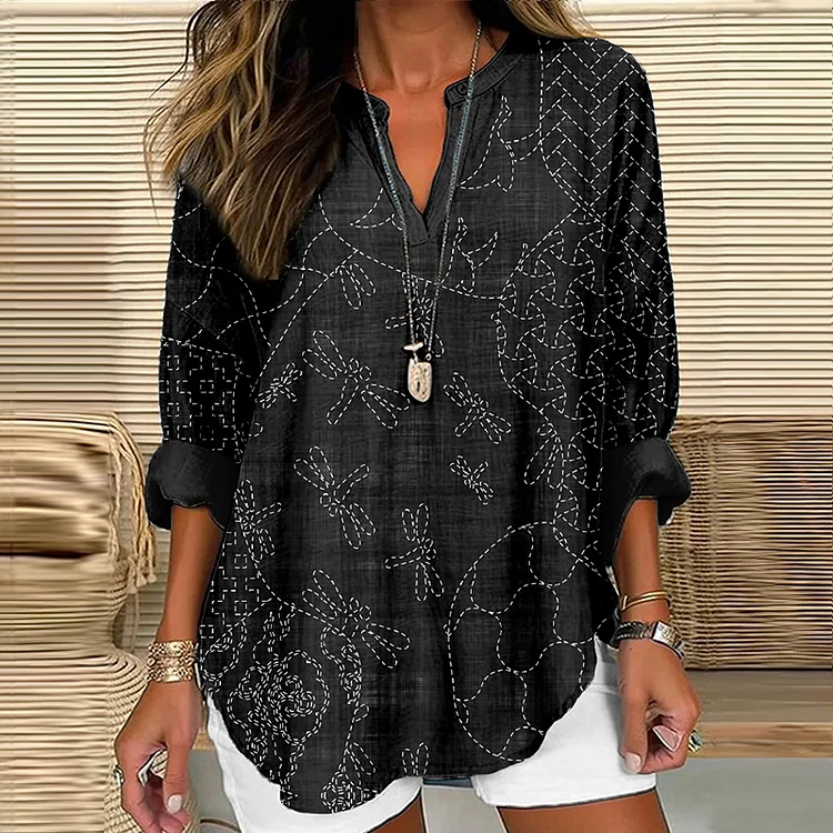 Vintage Japanese Sashiko Art Linen Linen Tunic