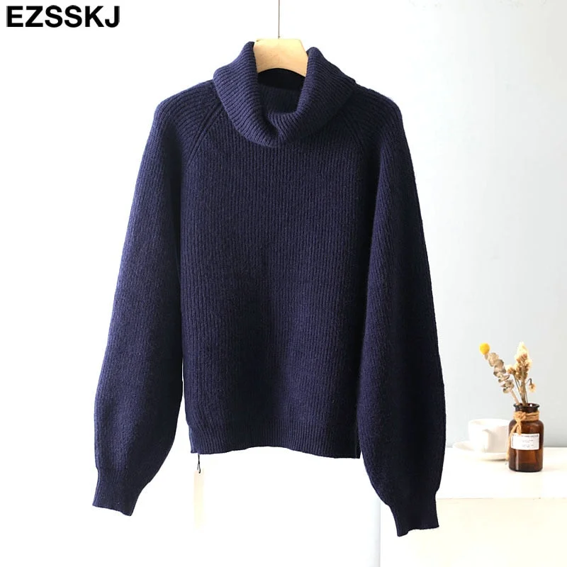 Autumn Winter oversize thick Sweater pullovers Women 2021 loose cashmere turtleneck big size Sweater Pullover for women female