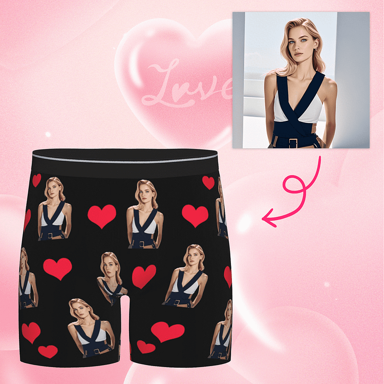 【Byxhuc】Customize Boxers for Men with Photo, Mens Underwear Custom Face, Customized Gifts for Him Boyfriend Men on Christmas Thanksgiving