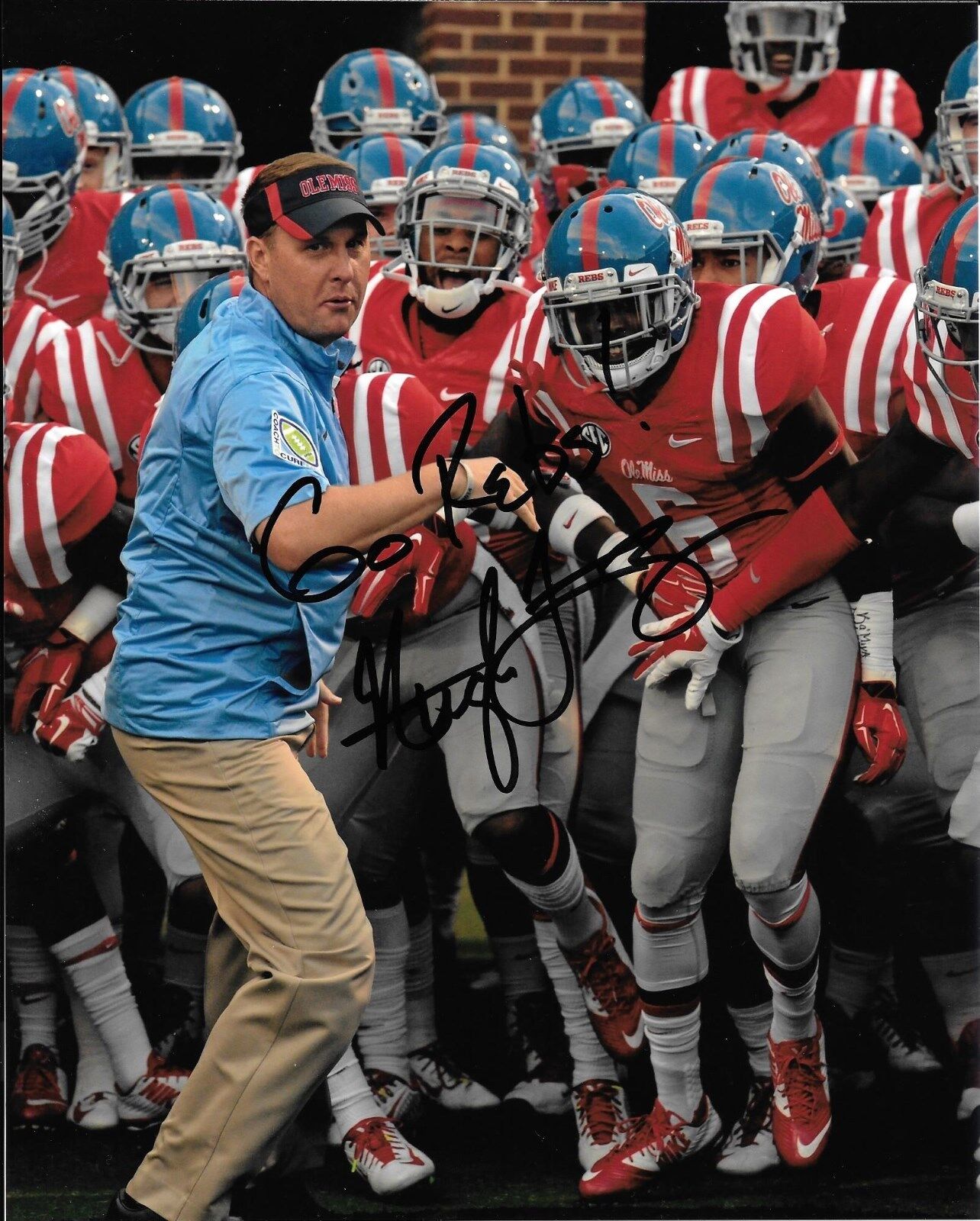 HUGH ZE HAND SIGNED OLE MISS REBELS 8X10 Photo Poster painting W/COA + INSCRIPTION