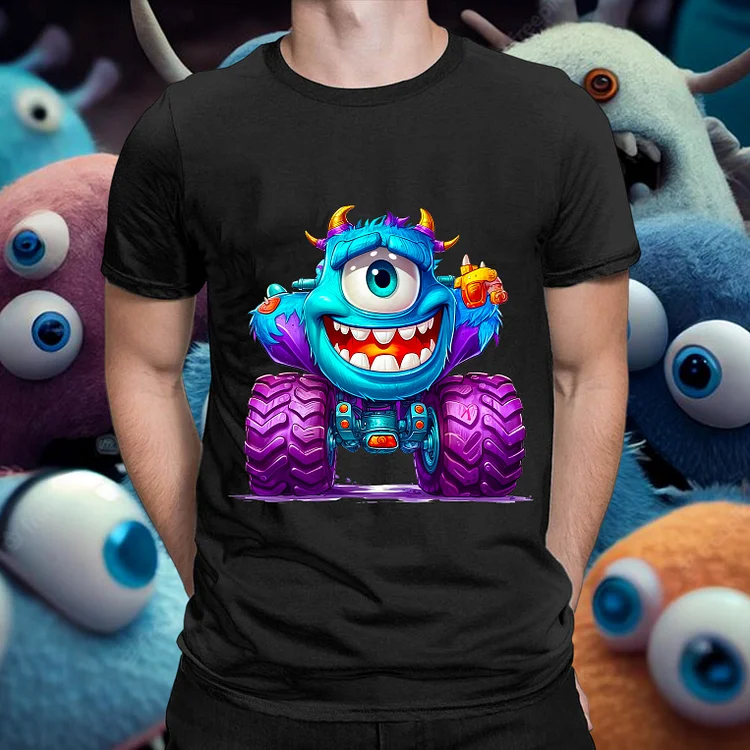 Funny Monster Men's Casual Round Neck T-Shirt -BSTC1373