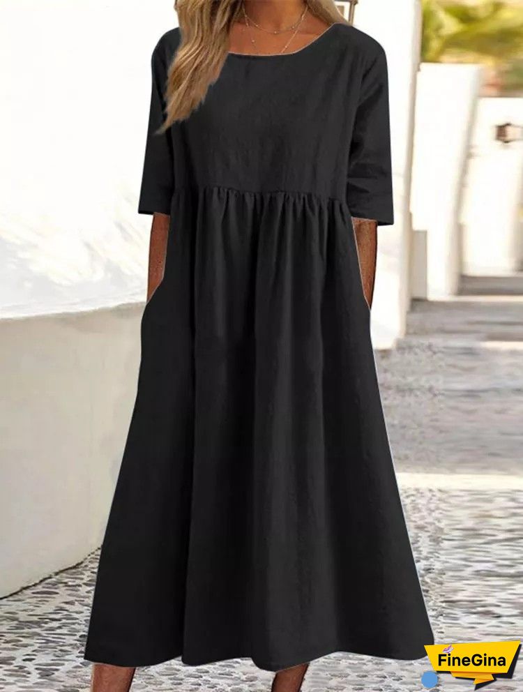 Casual Paneled Weaving Dress