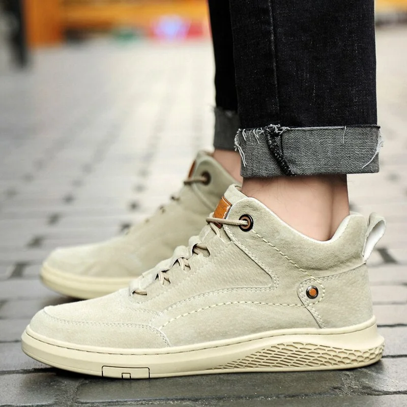 Men Shoes Fashion Genuine Leather Loafers Breathable Autumn Lace Up Comfortable Casual Shoes Outdoor Men Sneakers Shoes 44