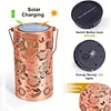 LED Hollow Iron Decor Light Solar Powered Hollowed Hanging Light IP55 Waterproof Rust Proof for Patio Yard Lawn Backyard Decor