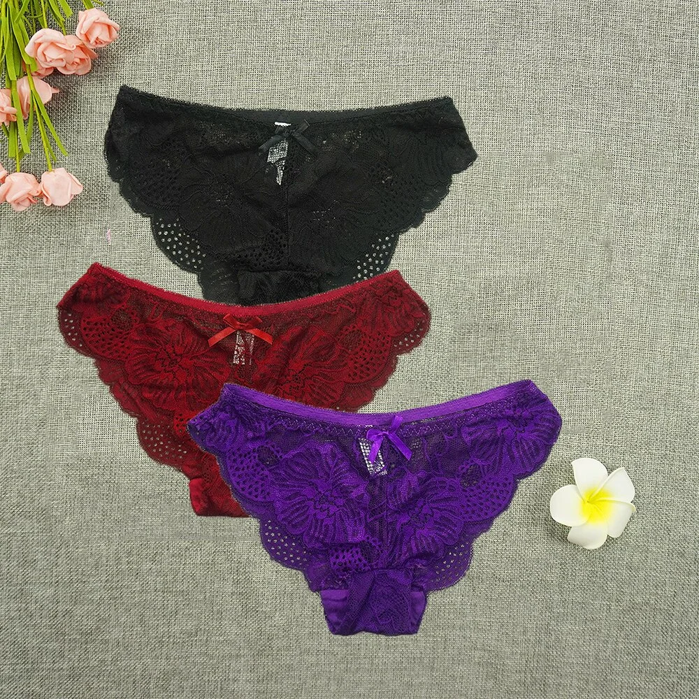 Billionm Panties Women Tangas Full Lace Sexy Underwear Transparent Thongs Hollow Out Underpants Wholesale Stringi Femme Pants