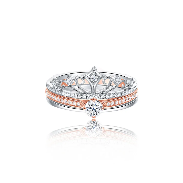 Fireworks Castle Crown Double layered 2-in-1 Ring