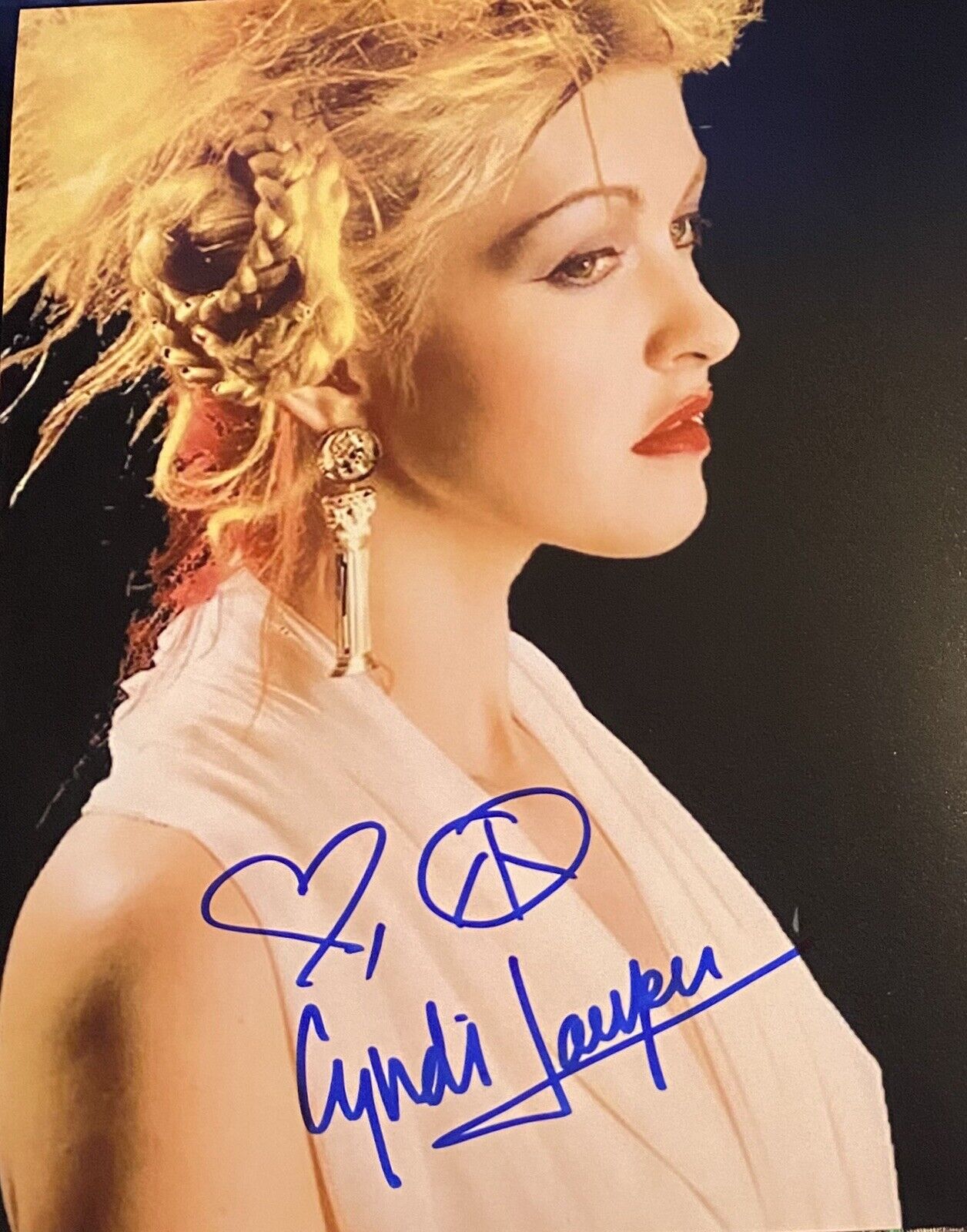 Cyndi Lauper Signed Autographed 8 X 10 Color Photo Poster painting