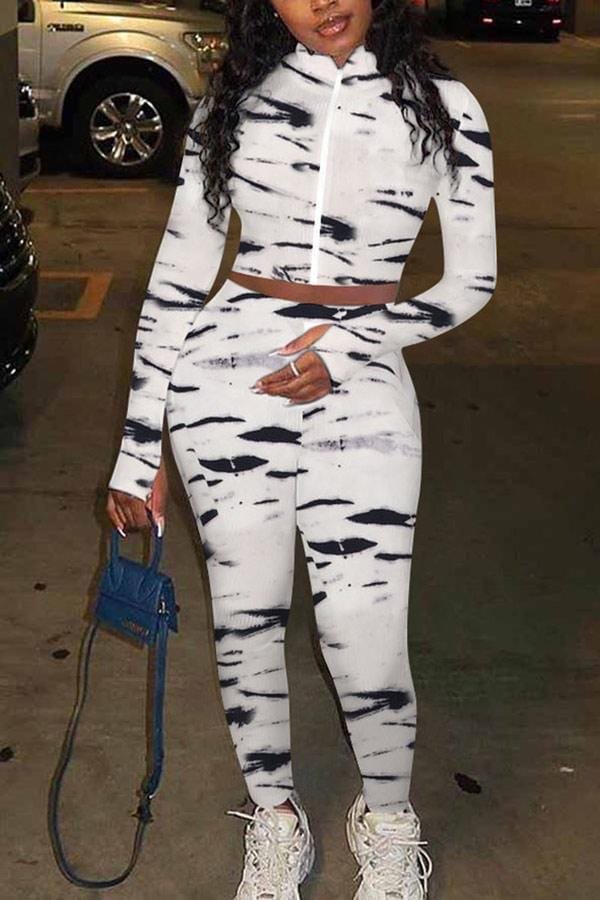 Fashion Printed Short Top Trousers Set - BlackFridayBuys