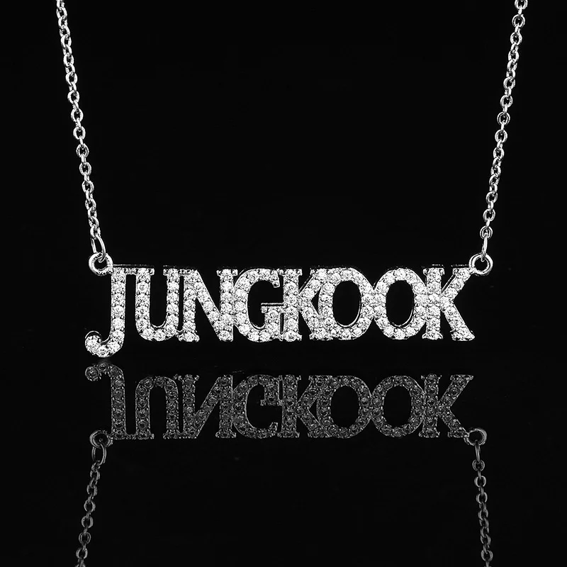 BTS JUNGKOOK Gold-plated Diamond Necklace Rose Gold And Silver