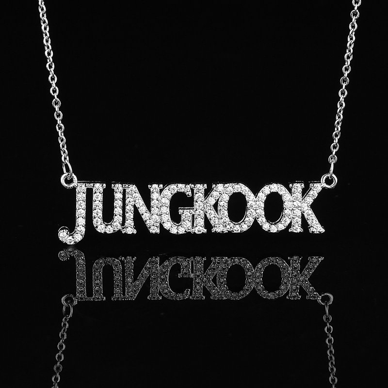 BTS JUNGKOOK Gold-plated Diamond Necklace Rose Gold And Silver