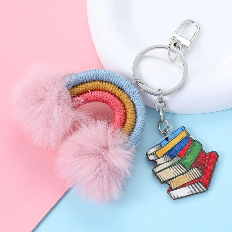 Cute Sweet Shiny Letter Rainbow Alloy Bag Pendant Keychain