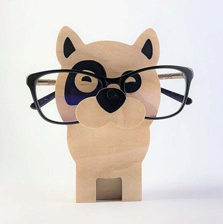 Myron-Handmade Pug Eyeglasses Stand