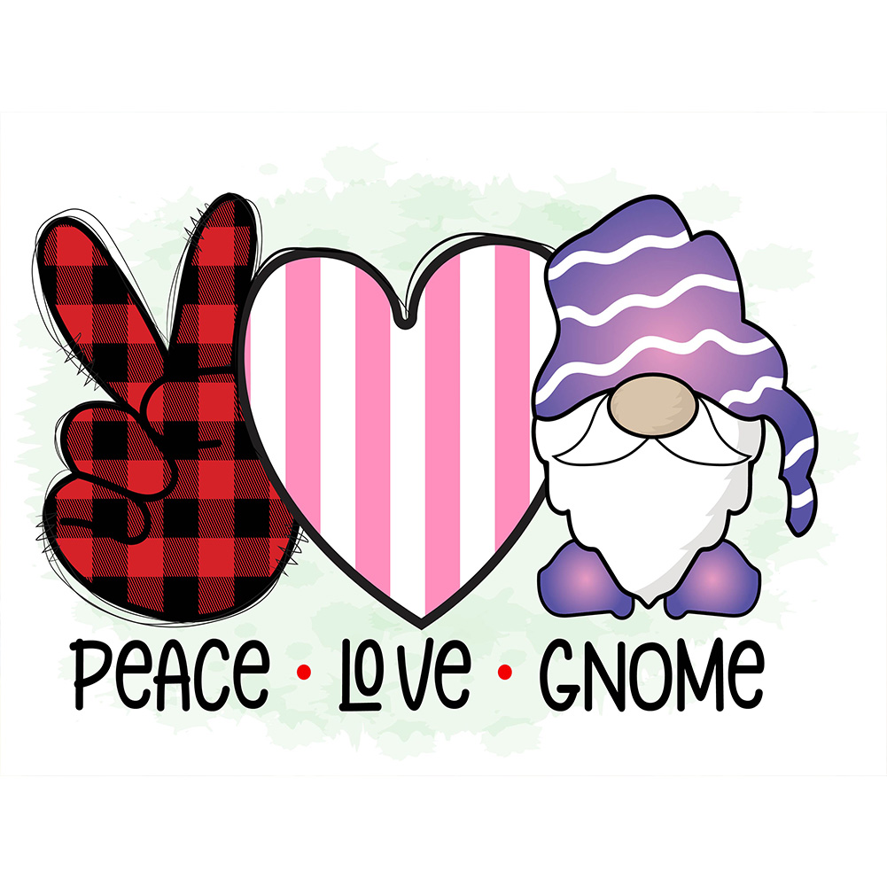 

Peace Love Gnome - Round Drill Diamond Painting - 40*30CM, 501 Original