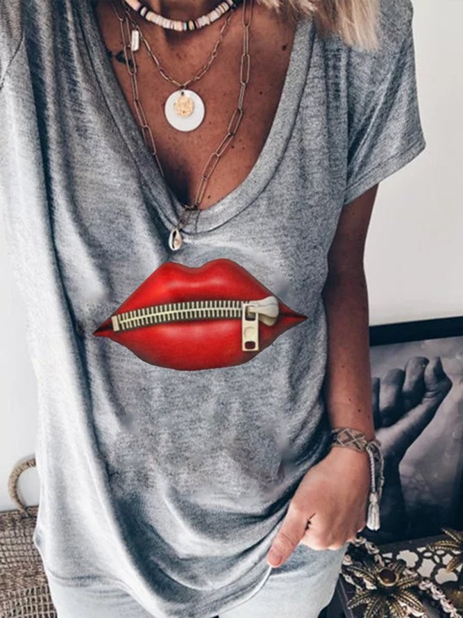 Gray Cotton Casual Shirts & Tops
