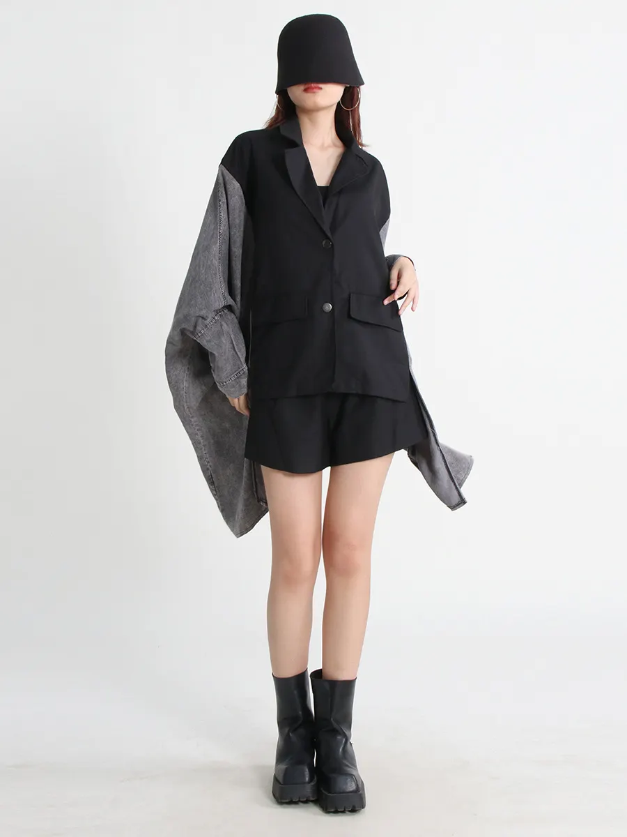 Uveng Uveng Large Size Loose Casual Coat Female Spring 2024 New Fashion V-Neck Long Sleeve Cardigan Irregular Windbreaker