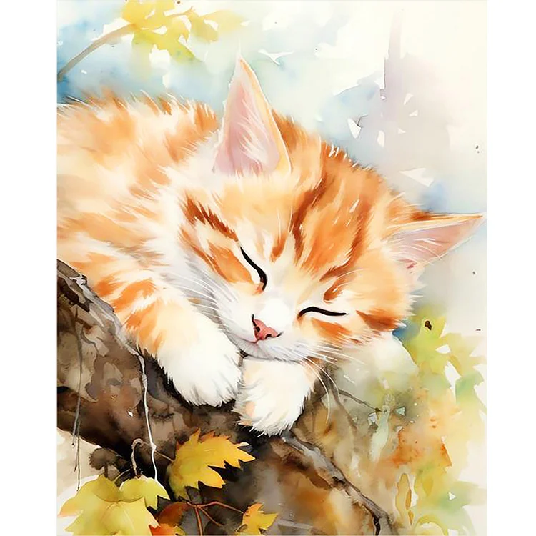 Full Round Diamond Painting - Sleeping Cats And Dogs 40*50CM