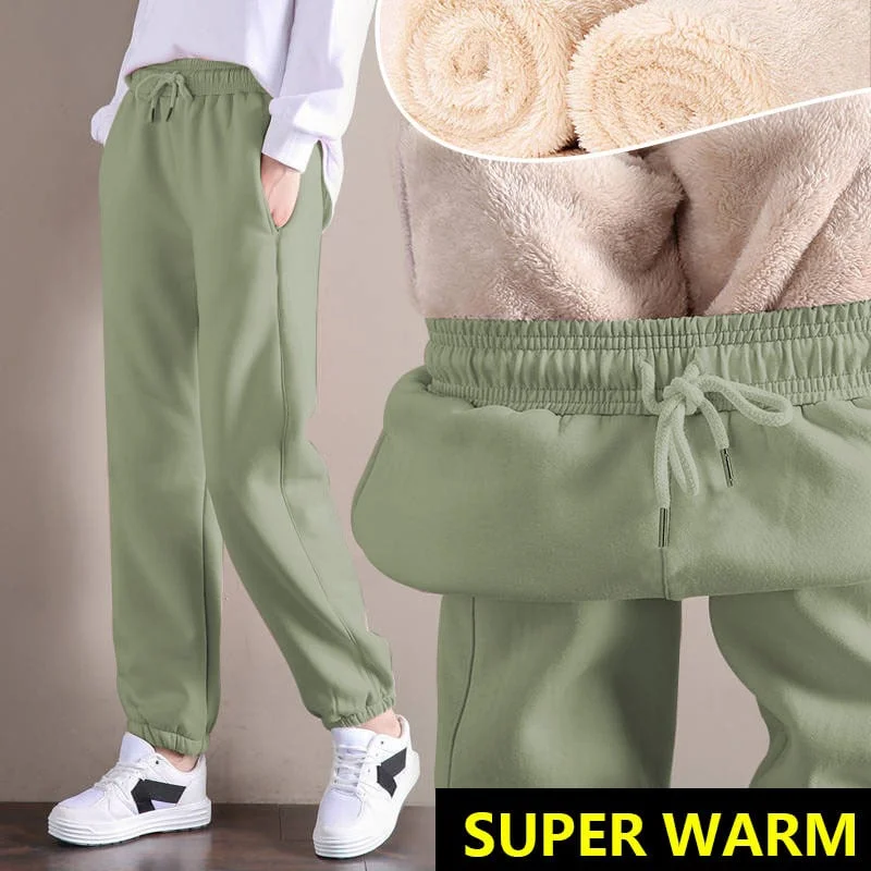 💥Hot Sale 48% OFF💥Women Warm Fleece Cotton Round Neck Solid Joggers Sweatpants (SIZE:S-5XL)