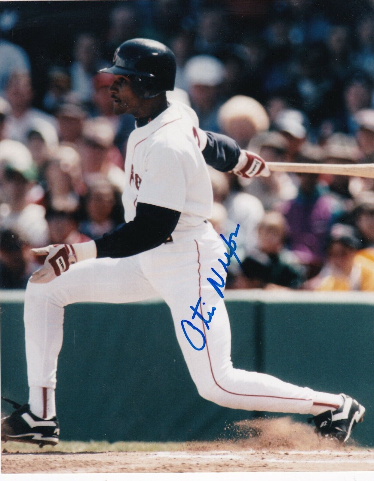 OTIS NIXON BOSTON RED SOX ACTION SIGNED 8x10