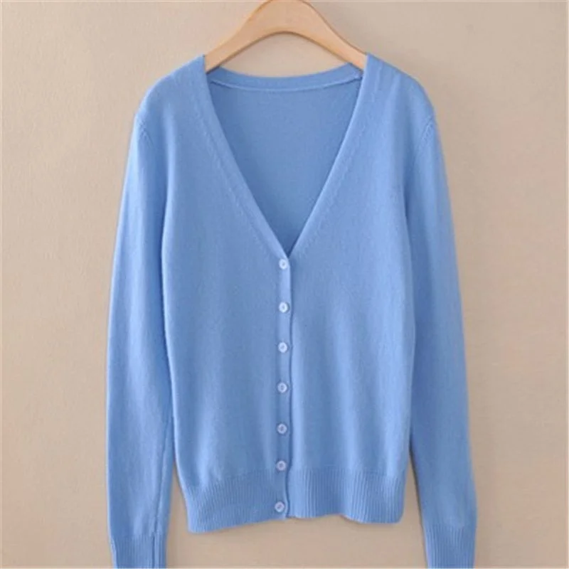 Knit cardigan women spring plus size Solid color long sleeve short sweater coat female single-breasted casual tops jackets 3257