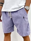 Men's Lace Up Vintage Corduroy Casual Shorts
