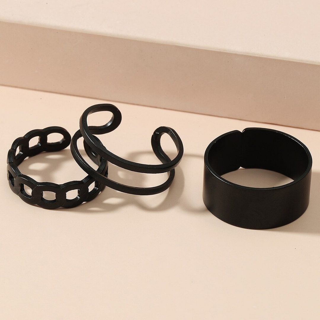 UsmallLifes King  Punk wind open ring set niche All-match ring US Mall Lifes