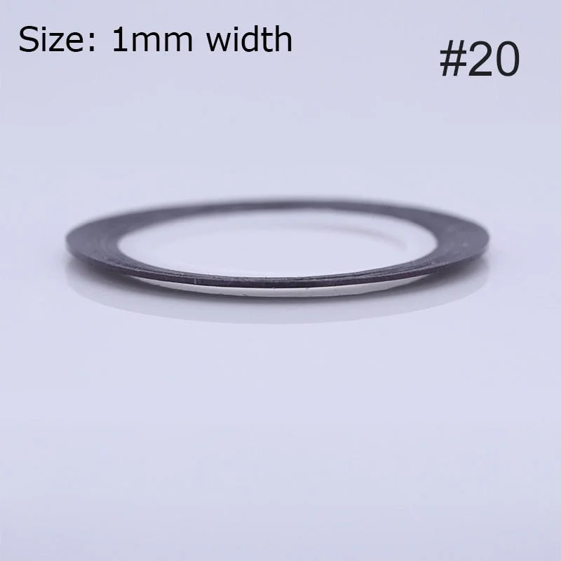 1mm 2mm 6mm Matte Glitter Nail Striping Tape Line Rainbow Multi Color Styling Tool Sticker Decal  DIY Decoration-Nail Inspo